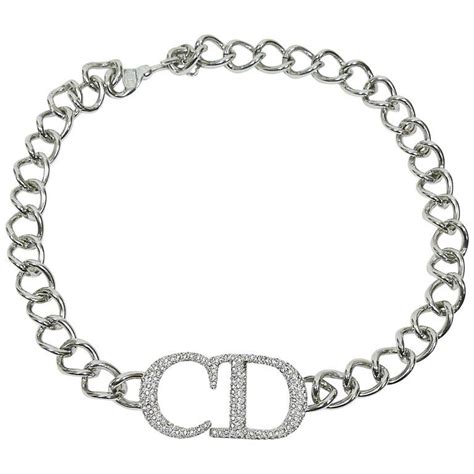 christian dior chain necklace silver|christian dior chunky necklace.